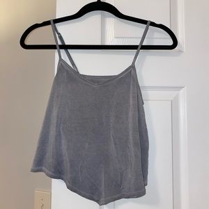 Grey soft crop tank top